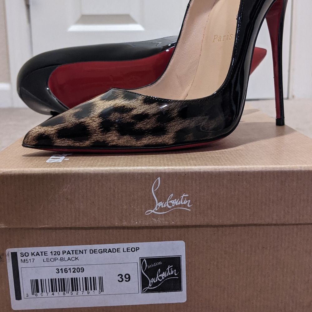 So Kate 120 Patent Degrade Leopard Black